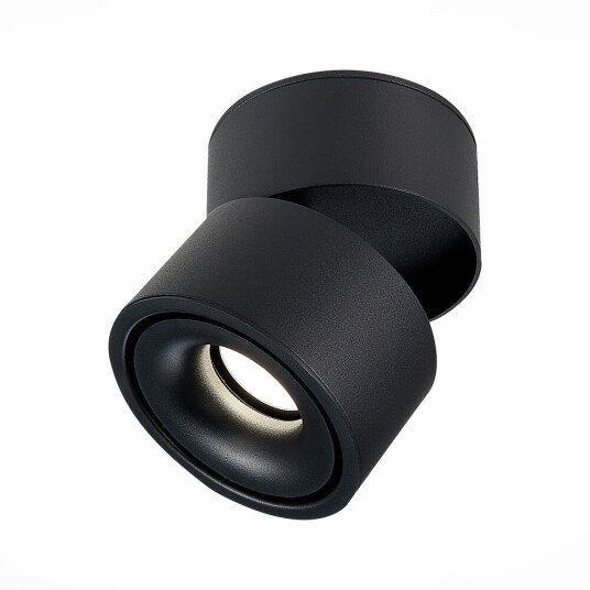 Фото ST652.442.12 Светильник потолочный Черный LED 1*12W 4000K 1 000Lm Ra>90 36° IP20 D100xH105 170-240V Накладные светильники