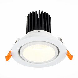 Фото ST705.538.10 Св-к встр. Белый LED 1*10W 3000K 750Lm Ra>90 38° IP20 D102xH85 170-240V Встраиваемые светильники