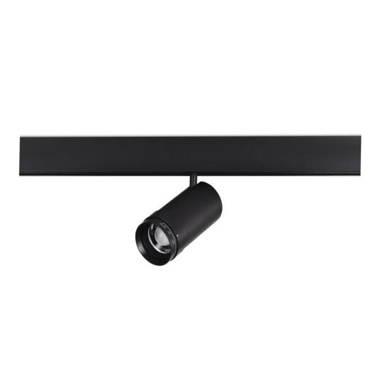 Фото ST357.436.20 Магнитный трековый светильник ZOOM Черный LED 1*20W 3000K Lm Ra90 10-55° IP20 D60xH170 SKYLINE 48