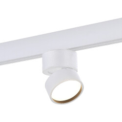 Фото ST809.536.09 Магнитный трековый светильник Белый LED 1*9W 3000K 550Lm Ra>90 120° IP20 D85xH126 48V SKYLINE 48
