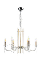 Фото Люстра Crystal Lux AURELIO SP6 GOLD+CHROME/TRANSPARENT