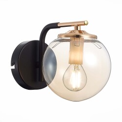 Фото SLE106901-01 Светильник настенный Черный/Янтарный E14 1*40W LITERNO