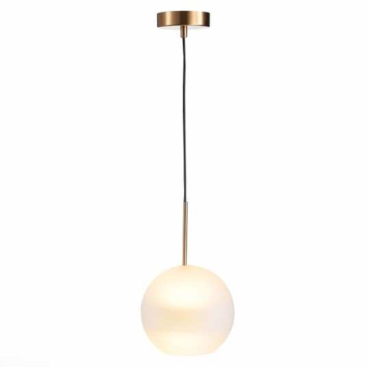 Фото SL1133.533.01 Светильник подвесной ST-Luce Латунь/Белый E27 1*40W BOPONE