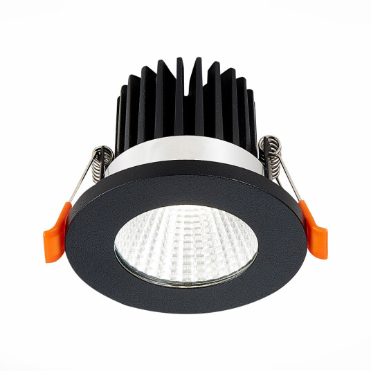 Фото ST704.438.10 Св-к встр. Черный LED 1*10W 3000K 900Lm Ra>90 38° IP20 D80xH60 170-240V Встраиваемые светильники