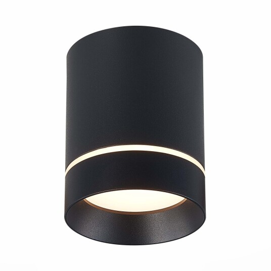 Фото ST115.432.12 Светильник потолочный Черный LED 1*12W 3000K 840Lm Ra>90 120° IP20 D79xH100 170-240V Накладные светильники
