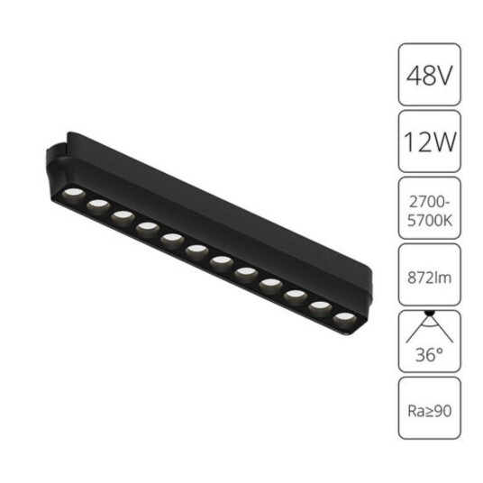 Фото A2954PL-1BK СВЕТИЛЬНИК ПОТОЛОЧНЫЙ RAPID 48В 12Вт макс 872лм 2700-5700К 95+ 36° smart