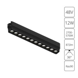 Фото A2954PL-1BK СВЕТИЛЬНИК ПОТОЛОЧНЫЙ RAPID 48В 12Вт макс 872лм 2700-5700К 95+ 36° smart