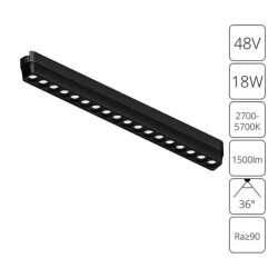 Фото A2969PL-1BK СВЕТИЛЬНИК ПОТОЛОЧНЫЙ RAPID 48В 18Вт макс 1500лм 2700-5700К 95+ 36° smart