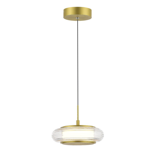 Фото SL6239.203.01 Светильник подвесной ST-Luce золото/прозрачный LED 1*7W 3000K ФРИТЕЛЛА